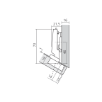 Charnière CLIP top BLUMOTION pour porte d'angle -30°