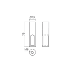 Support intermédiaire Ø19 pour tube rectangle