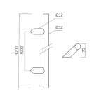 Rechte greep inox