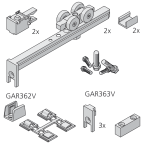 Garnitur CLIPO 36 Glas GPK/GPPK IS für 1 Tür