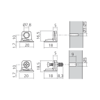 Trägerteil für Tablarverbinder PK2