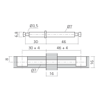 Tourillon double MINI15 pour panneau de 16 mm