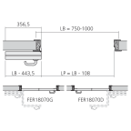 Garnituur voor compacte vouwdeur 180°
