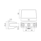 Pince rectangulaire pour verre
