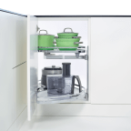 Ensemble d'angle LeMans II Arena Style fond blanc glace galerie chromée