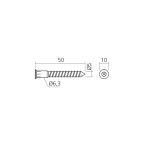 Direktbefestigungsschraube Ø 6,3 mm mit Fräsrippen