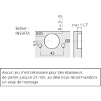 Charnière CLIP top BLUMOTION à 155° avec encombrement 0