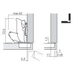 Scharnier CLIP top BLUMOTION 155° 0-insprong
