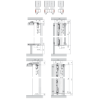 Garnituur voor 1 plooi- en inschuifdeur Concepta Folding 25 hoogte 1851 - 2600 mm