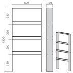 Regal zum Aufstellen MODULAR 600 mm