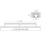 Réglette LED 12 V blanc ajustable à encastrer KENDO BLACK