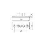 Adapter voor kabelslangen EASY onder bureau