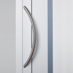 Gebogen greep in verstek inox