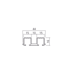 Rail double à encastrer Clipo 16