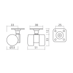 Doppelrolle Ø 33 mm CASTOR