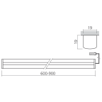 Réglette LED en applique 12 V avec interrupteur