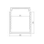 Profil 35x35 sans rebord