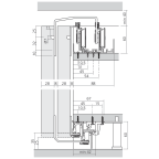 Garnituurset voor achterliggende deur PS48