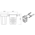Panier à linge coulissant sous plan de travail