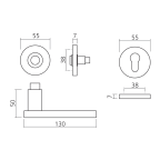 Ensemble sur rosace ronde 1003