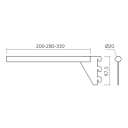 Support pour tablette bois Ø 20 mm
