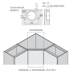Winkelscharnier CLIP top BLUMOTION +45° Öffnungswinkel 95°
