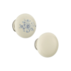 Bouton porcelaine argent