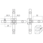 Jonction 5 voies CADRO vitrine