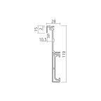 Profil haut/bas pour cadre de porte PS40