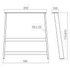 Pied de table incliné