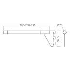 Support pour tablette verre Ø 20 mm