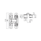Charnière invisible acier 60 kg