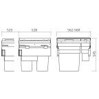 Poubelle EURO-CARGO pour élément de 600 mm 91 L