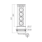 Bloc prises lumineux diamètre 100