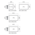Seaux 11, 25, 35 et 42L pour poubelles tiroir anthracite