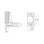 Scharnier zum Einpressen 270°