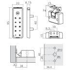 Elektronisch slot met vaste code KEY-V