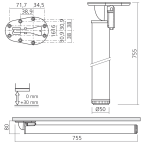 Pied de table repliable