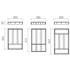 Range-couverts design acier