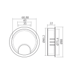 Kabeldurchführung Metall Ø 80 mm