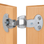 Charnière clipsable à nœud apparent pour porte en applique
