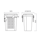 Panier à linge sur système coulissant 1 bac