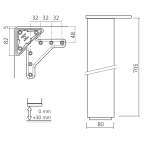 Tafelpoot aluminium TRIANGOLO