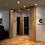 Ferrure pour porte pliante compacte 180°