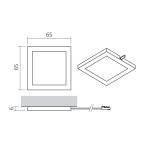 Spot LED carré en applique 12 V