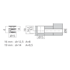 Excenter MINI Ø15 mm met rand