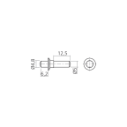 Fachbodenträger Ø 5 mm zu Einbohrteil, glatt
