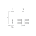 Support intermédiaire pour tube rectangle