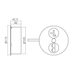 Bloc 1 prise et 2 RJ45 encastrable Twist