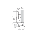Charnière CLIP top BLUMOTION pour porte d'angle +15°
